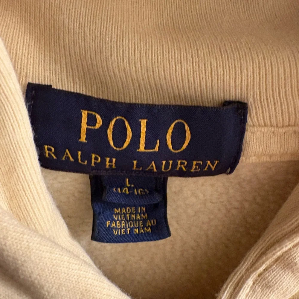 Polo Ralph Lauren Cream Shawl Collar Sweatshirt Boys Size Large 14-16